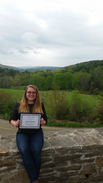 Emily Hlavka at S.I.T. receives the 2016 Sustainability Award.